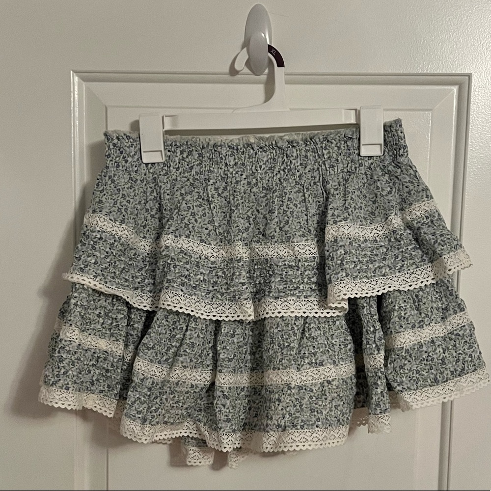 Aerie Size Large Lace Ruffle Mini Skirt NWT